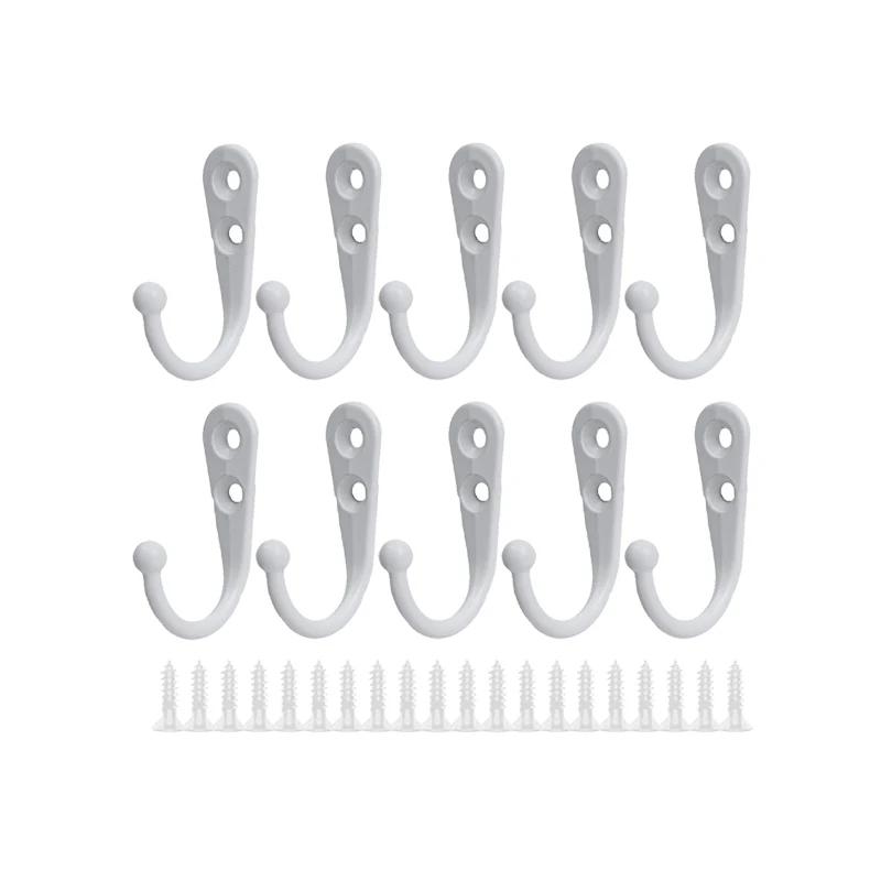 Alloy Hooks with Screw Bathroom Towel Clothes Storage Hooks Key Hangers Storage Gold Silver Racks Home Door Kitchen Organizer
