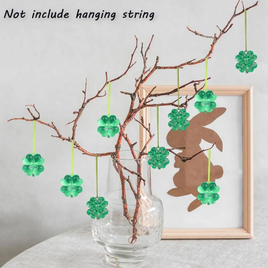 30/50PCS Green Acrylic Lucky Leaf Ornaments St Patricks Day Shamrock Decor Vase Filler Table Scatter
