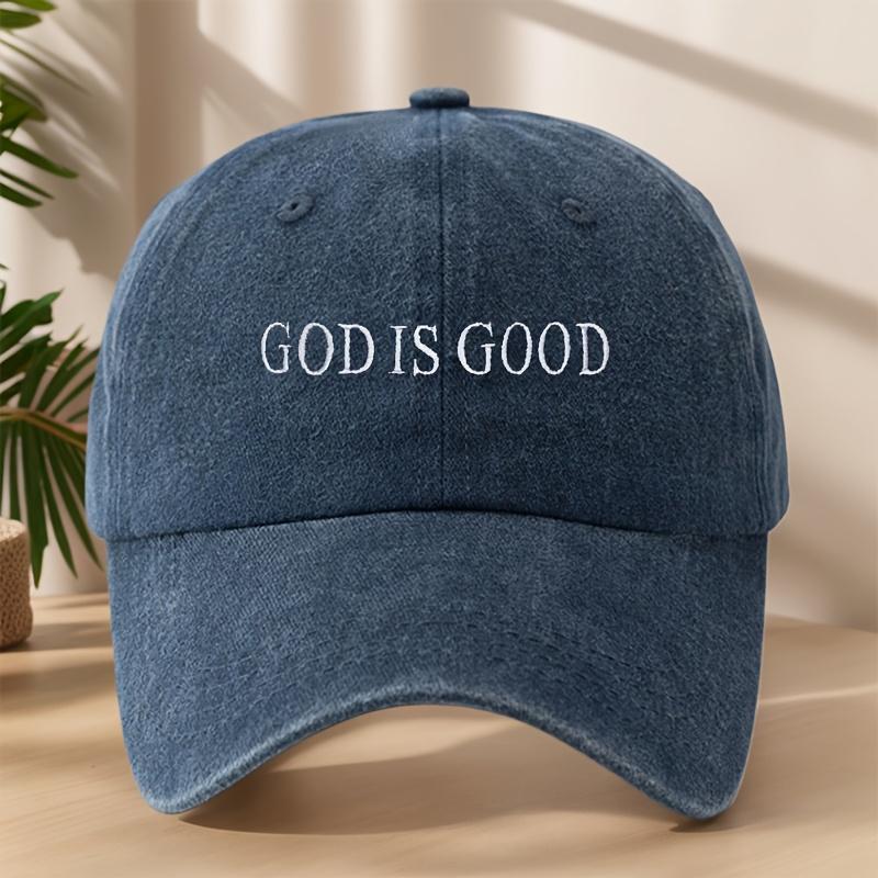 Vintage Baseball Cap MAKEFGE Vintage Washed Baseball Cap for Men  Women  Embroidered GOD IS GOOD Design