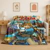 Classic Game ZZelda Cartoon Link Flannel Blanket Soft Warm Throw Blanket for Bedroom Living Room Bed Travel Camping Picnic