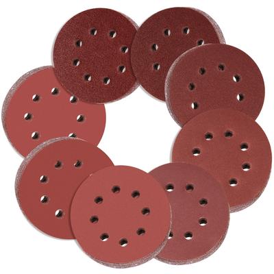 MORLARCO Lixadeira Aleatória Pacote de Lixas Redondas para Elétrica para Metal e Manutenção Automotiva Papel, 125mm, Grão 40-600, 100, Tipo Mágico, 8 Furos,