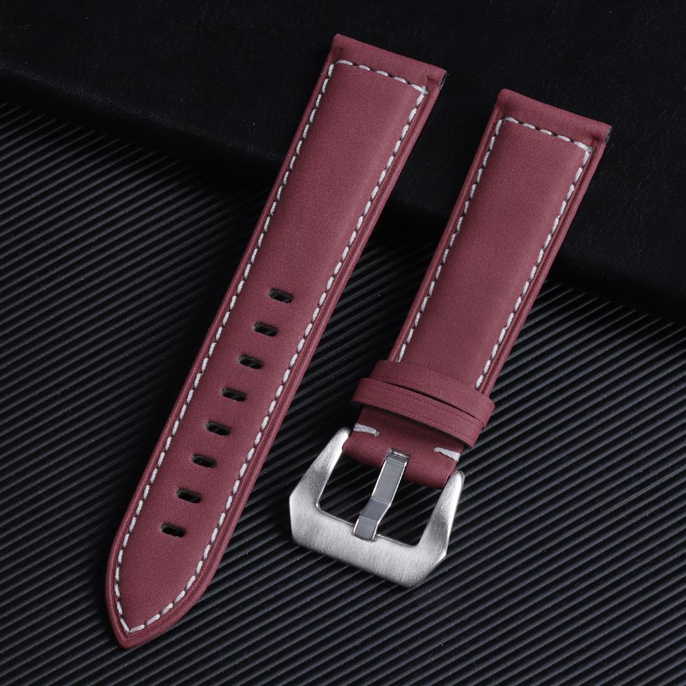 Geniune Retro Calf Cowhide Watchband 18mm 20mm 22mm 24mm Wristband for Samsung Watch Strap for Seiko Universal Replacement Strap