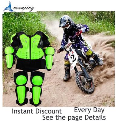 Jugend Kinder Motocross Körper Schutzausrüstung Weste Rüstung ATV Dirt Bike Anzüge Brust Wirbelsäule Knie Ellbogen Protektor Sportausrüstung