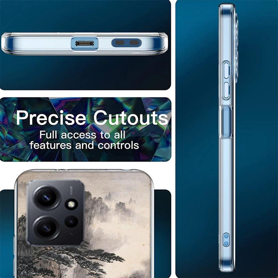 Chinese Style ink Painting Art Phone Case For Redmi 12 13C 12C 15C 9 10 10C Note 13 Pro Plus 14 15 Pro 9T 9C 9A TPU Soft Cover C