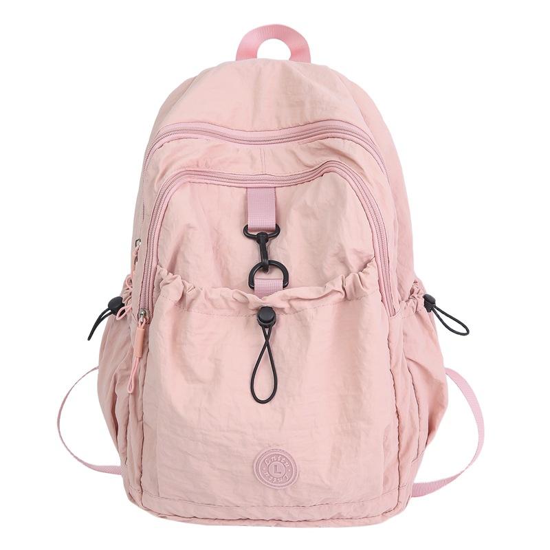 Schoolbag New Fresh Junior High School Backpack College Bag Large Capacity Nylon Commuter Casual Versatile Backpack