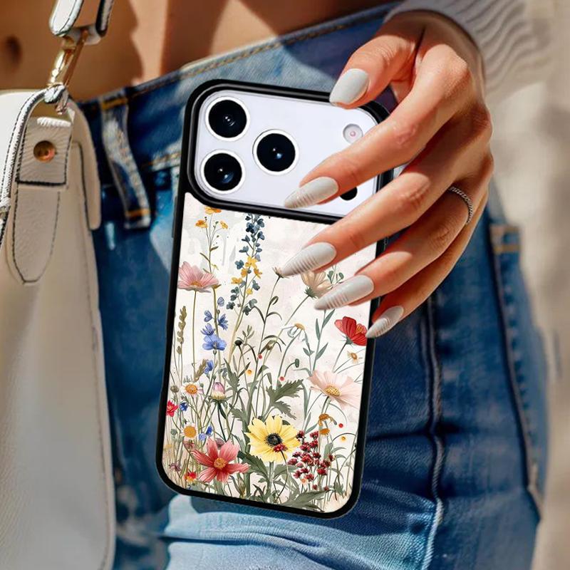 

Ботанические рисунки Цветы Чехол для телефона Для iPhone 17 Air 14 15 13 12 Max Чехол Для Apple 14 15 16 16e 11 Pro Max Plus Coque iPhone 16pro