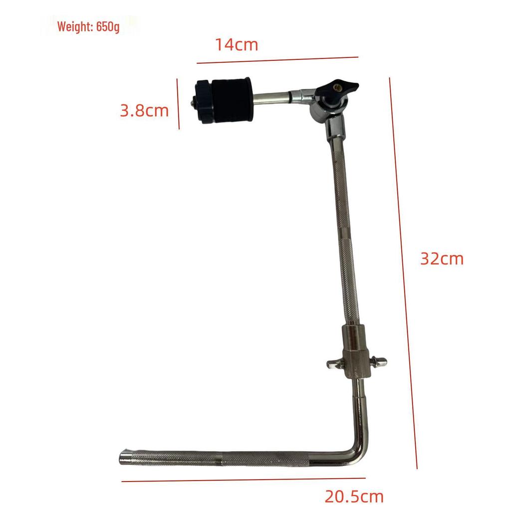 Multi-Function Drum Rack Clamp with Long Cymbal Stand and Tom Drum Support Hanger.