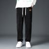 Winter Male Casual Fleece Thermal Trousers Thick Warm Corduroy Sweatpants Men Fleece Liner Drawstring Straight Loose Track Pants