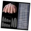 240 Stück Mattes Finish Falsche Nagelverlängerung Kurze Leiter Ovales Design Größenmarkierungen Nail Art Aufkleber Nagelspitzen für Salon