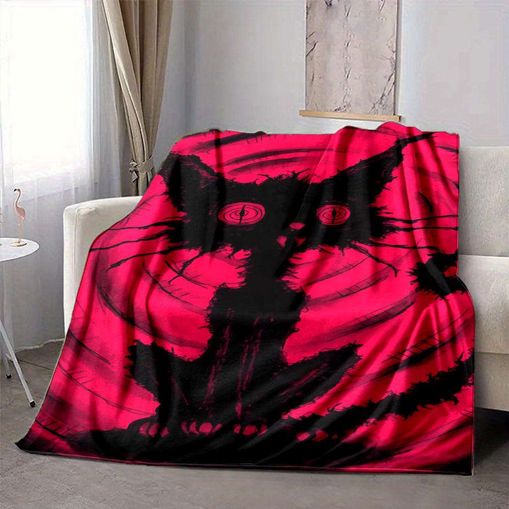 1pc Cat Eyes Monster Blanket, Lightweight Flannel Throw Blanket For Sofa, Bed, Travel, Camping, Living Room, Office, Couch, Chair, And Bed