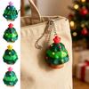 Holiday Party Favors Christmas Tree Fidget Clicker Keychain, 3D Printed Shaped Stress Relief Office Desk Decoration Toy, Sensory Figure Key