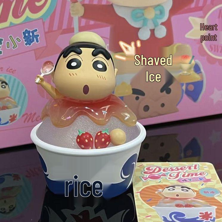 Crayon Shin-chan Hand-painted Snack Time Figures - Cake Decorations & Desktop Ornaments, Perfect for Birthday Gifts.