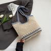 Hollow woven bag women's summer new knitted bag large capacity shoulder messenger tote bag vacation beach bag