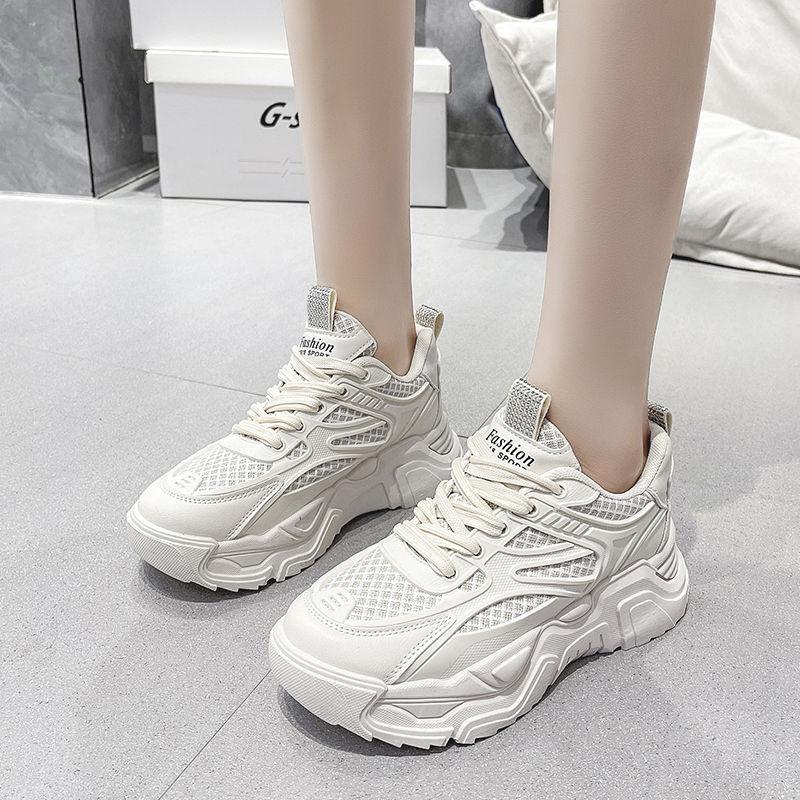 Fashion Dad Shoes Women's 2025 New Spring and Autumn Versatile Thick-soled Hong Kong Style Shoes Popular Small Sneakers