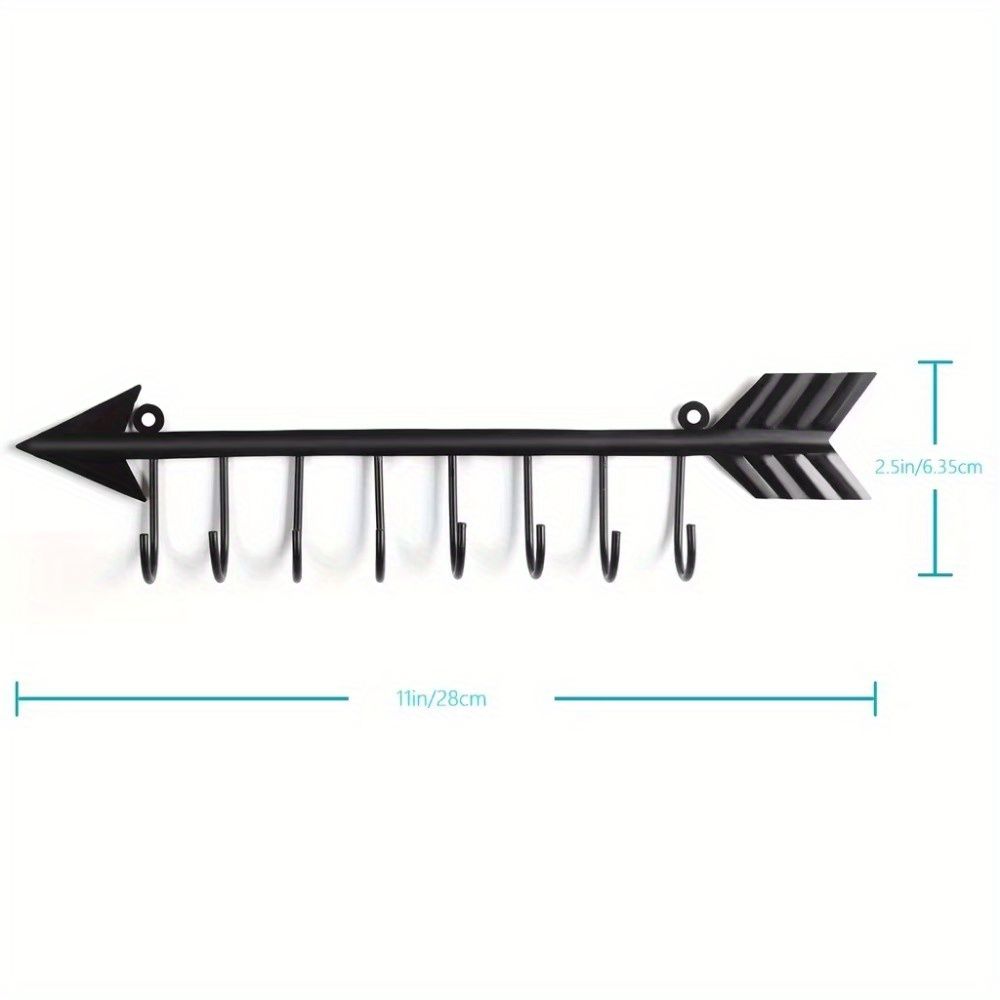 Wall Mounted Black Metal Key Hooks