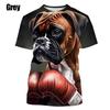 Men's Cute Animal Boxer Dog Tshirt Creative Casual Funny Boxer Dog