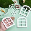 BENECREAT 6pcs 2 Styles Dollhouse Windows Wooden Miniature Windows 1:12 Frame Miniature Furniture Dollhouse Decorative Props White
