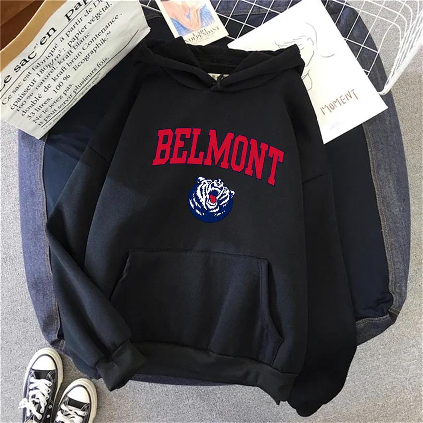 

Women Hoodies Fashion Belmont University Print Hip Hop Fleece Woman Casual Pullover Unisex Streetwear Male Clothes Hoody 3XL