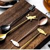1 PC Fashion Stainless Steel Spoon Creative Cartoon Coffee Spoon Cute Cat Dessert Spoon Cartoon Fish Cake Gift