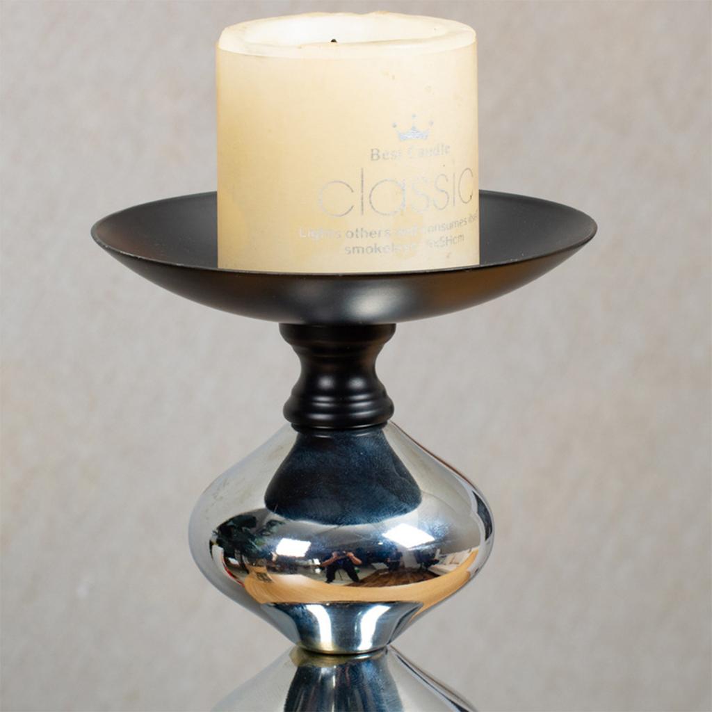 Pillar Candle Holder Set of 3-6.3", 7.8", 9.8" H Candlestick Candle Holder Stand, Vintage Candlestick for Home Decor, Dinning, T