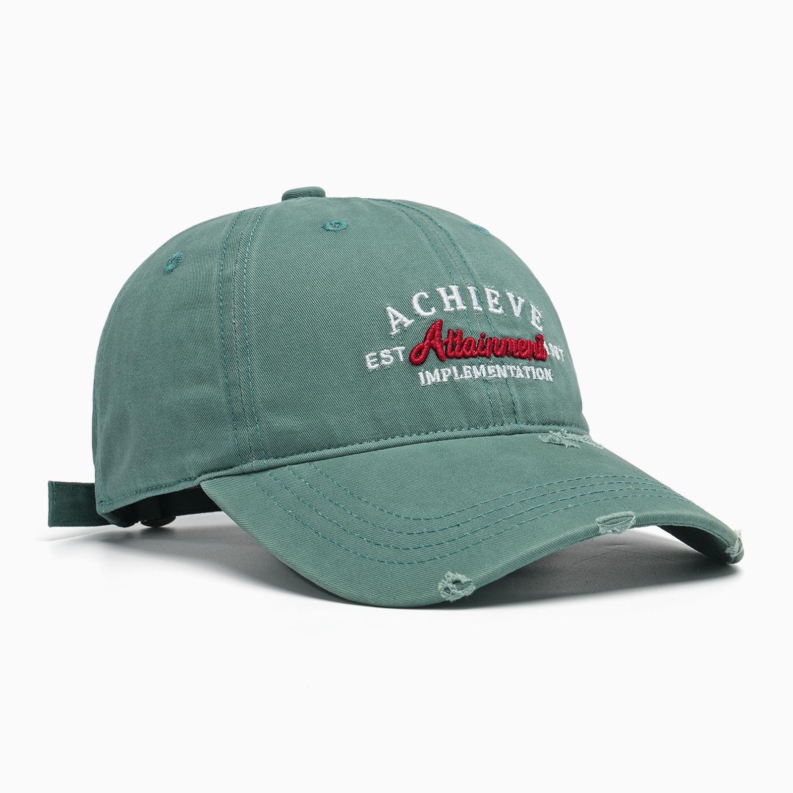 

Men S Distressed Baseball Cap, Achieve Embroidered Dad Hat, Vintage Washed Cotton Cap, Adjustable Casual Sun Hat For Men, Coff