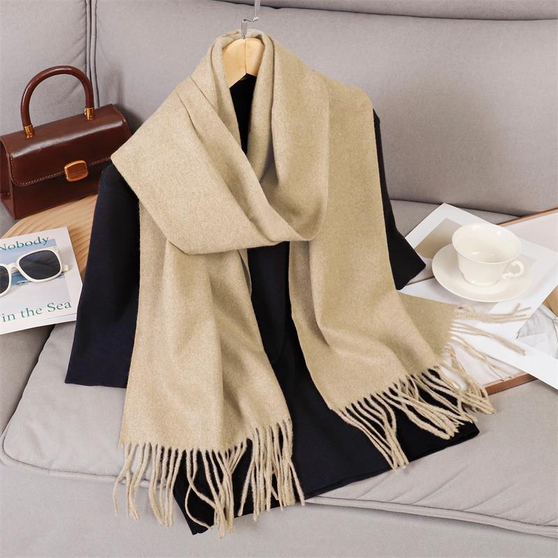 69 Colors Winter Scarf for Women Warm Cashmere Scarves Hijab Solid Lady Long Shawl Wrap Female Pashmina Bandana Poncho Stoles