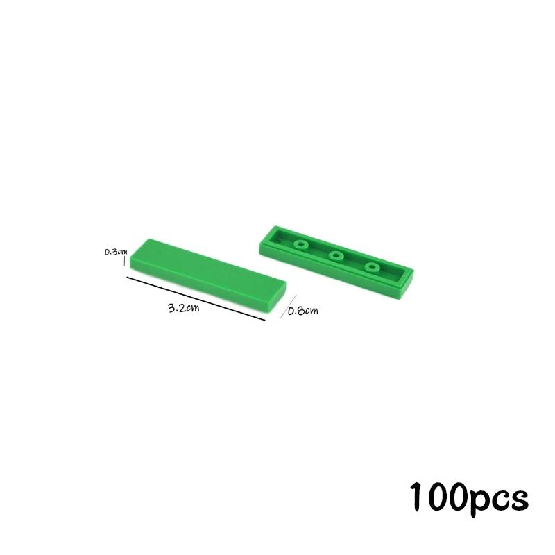 Non-Toxic 100Pcs Diy Building Blocks Thin Figure Bricks Smooth 1X4 Dots Educational Creative Toys For Children Size Compatible With 2431