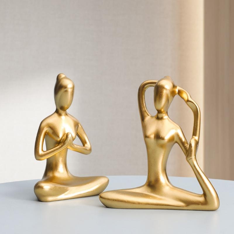 Modern  Yoga Figurine Premium Resin  Decoration Gift For  Birthday Holiday Celebration