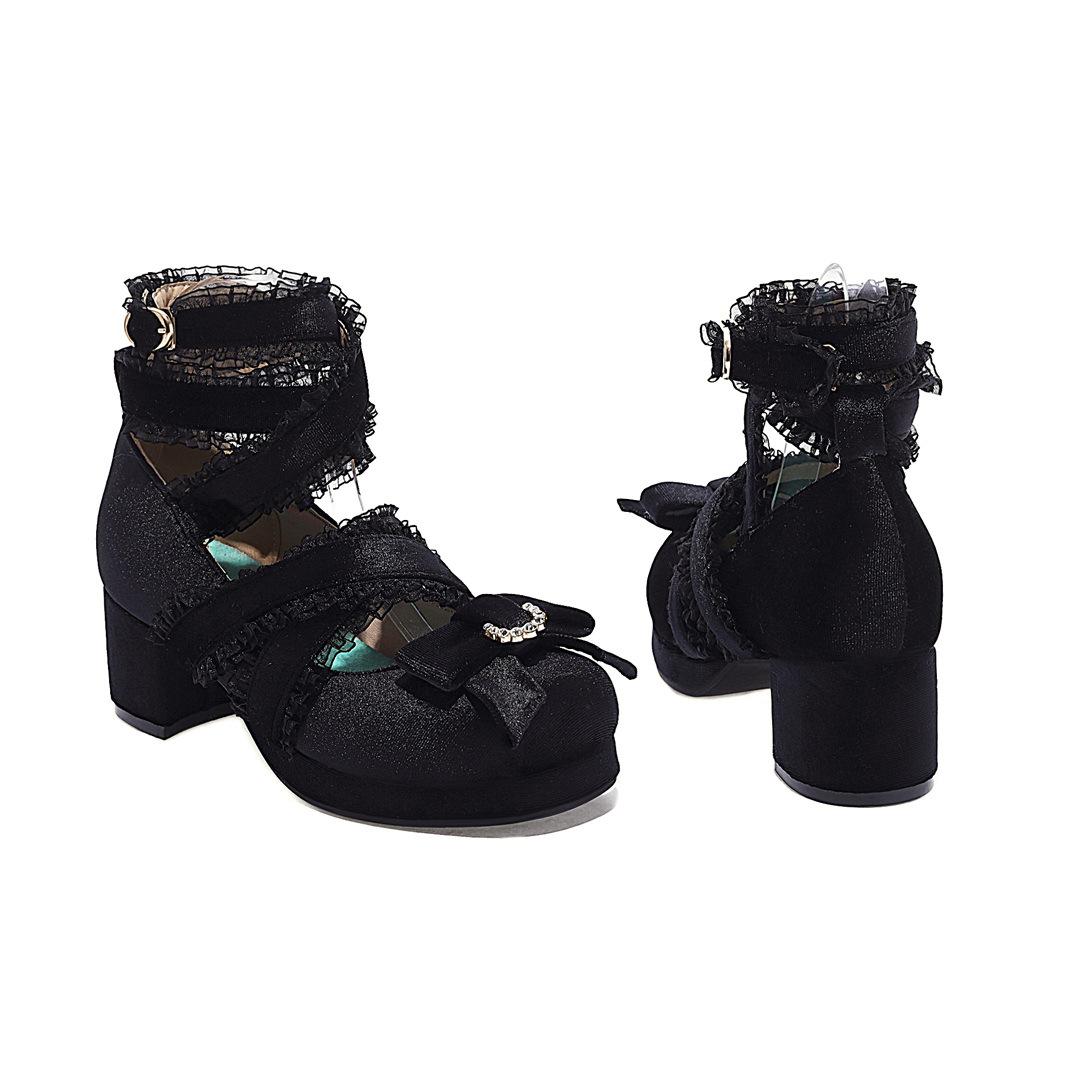 

2025 весна женская обувь ретро круглая замша 30-43 крестообразная пряжка неглубокий носок женские одиночные туфли 39 чёрный