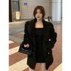Autumn and winter new coat women's medium and long niche temperament fluffy coat coat thickened with cotton
