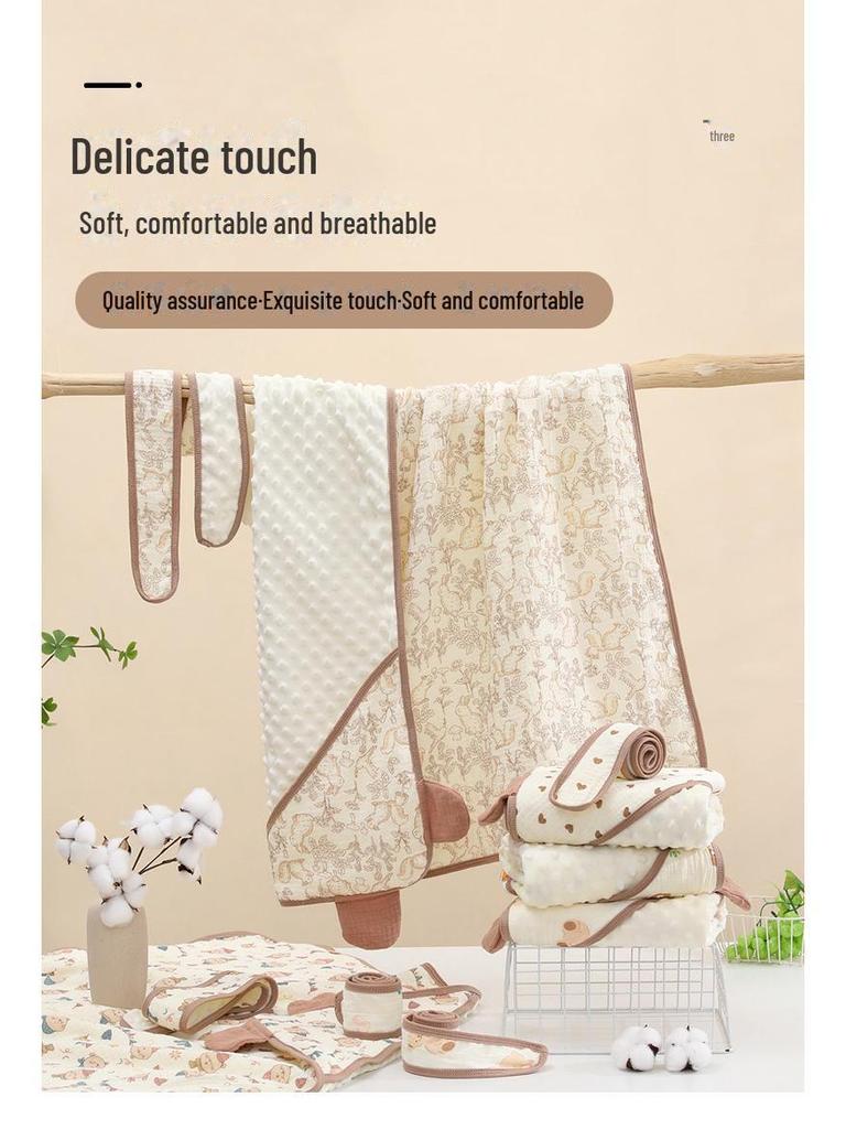 Newborn Lightweight Baby Blanket: Anti-Startle Bean Velvet Quilt for Spring & Autumn