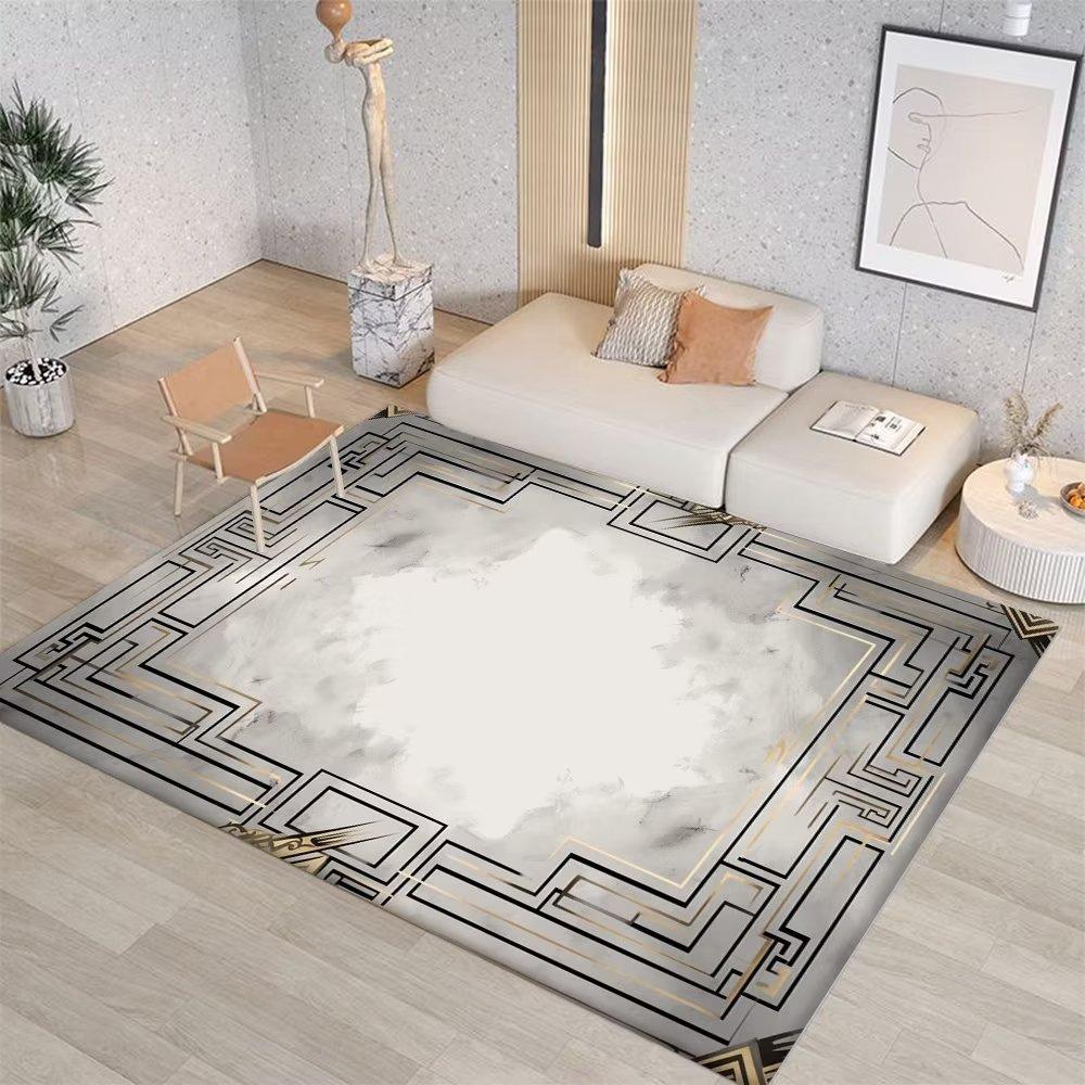 Alfombras Doradas de Lujo Decoración de Sala de Estar Hogar Moderno Alfombra Central de Mármol Alfombra de Dormitorio Lavable Suave Decoración de Habitación Felpudo de Entrada 60x90cm door mat