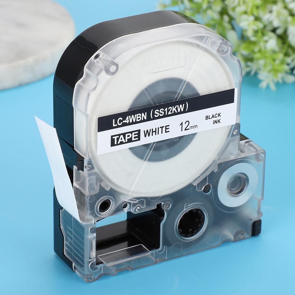 Label Tape Ribbon for KING JIM EPSON Printer Printing Paper Office Supply(12mm black on white)