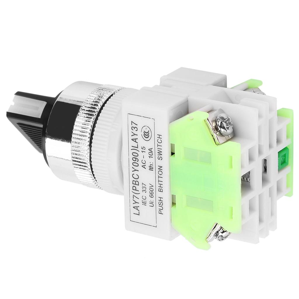 Selbsthemmender Drehschalter mit 3 Positionen, gehaltener Wahlschalter, LAY3720X31