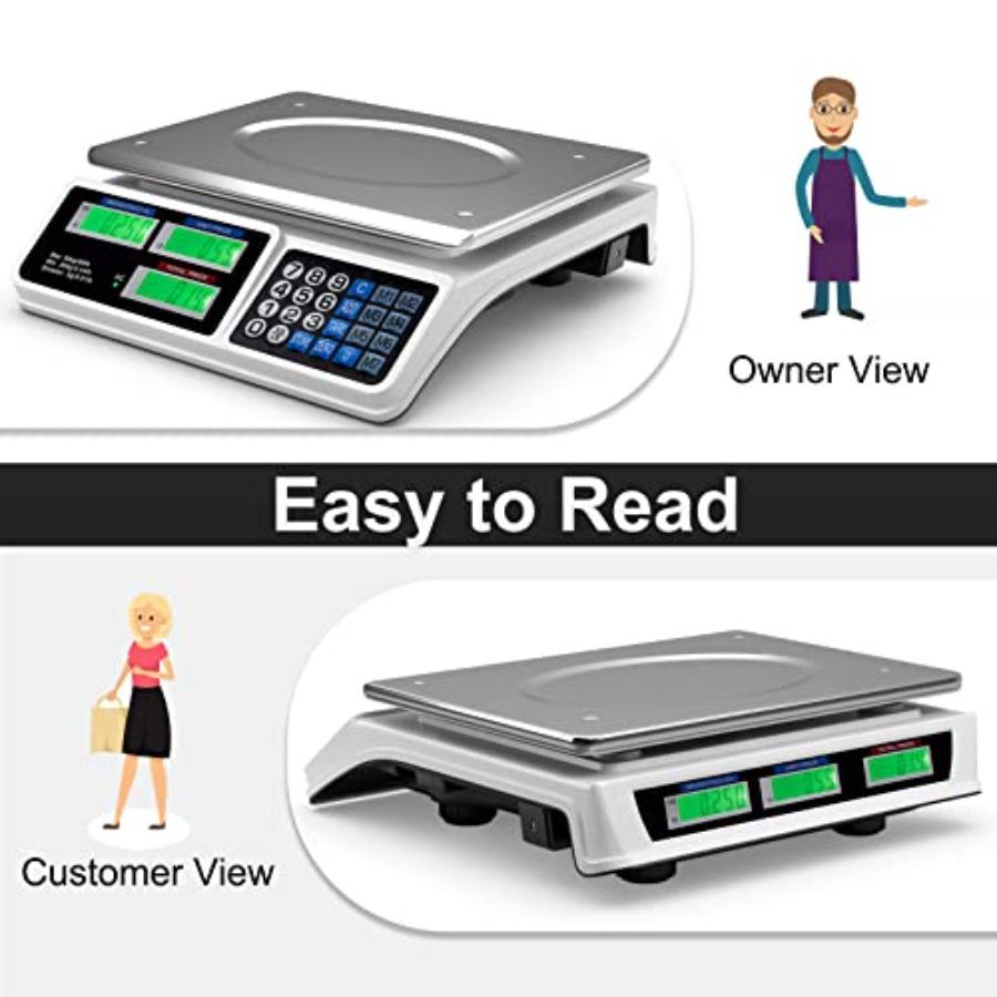 Electronic Price Computing Scale LCD Digital Commercial Food Meat Weighting Scale 66 Ib Ccity