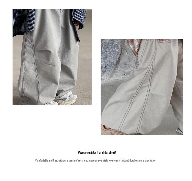 Children's Spring Loose Casual Solid Color Pants