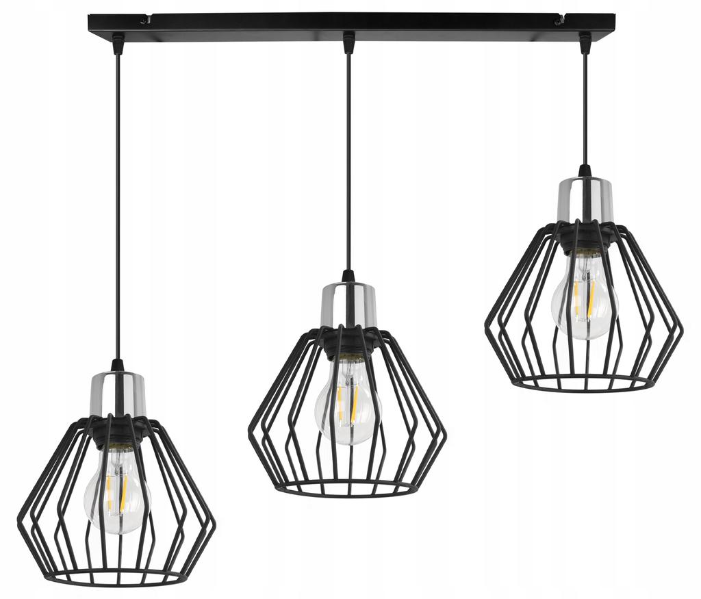 Hanging Lamp, Ceiling Chandelier, Wire Shade, Led