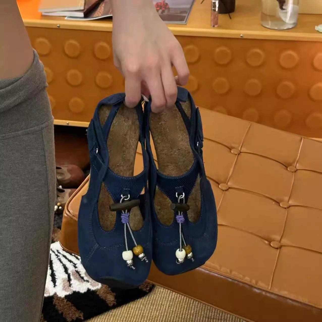 

Версия из коровьей кожи~ ретро нишевые туфли Мэри Джейн на скрытой платформе красного цвета женские кожаные повседневные спортивные туфли балетки 40 темно-синий