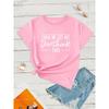Plus Size Letter Print Short Sleeve Pullover T-shirt Women's Plus Slight Stretch Round Neck Casual Tee Casual Aesthetic Clothes