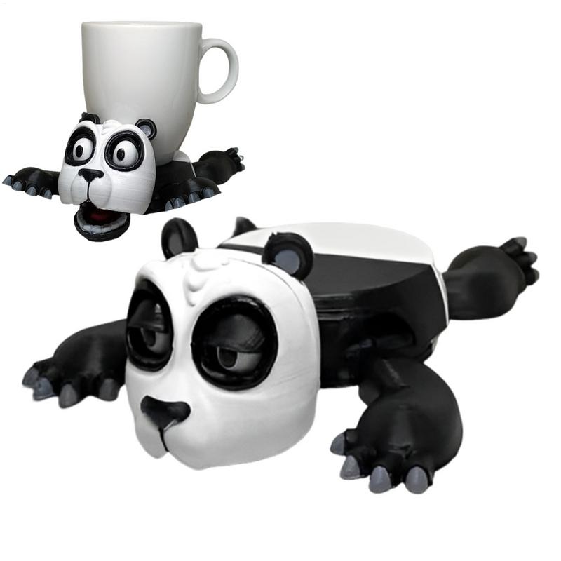3D tisk Želva/ Panda Podložka pod hrnek Vystrašená želva Podtácek Zvířecí podtácky na nápoje Vtipný nápoj Vtipné protiskluzové podtácky Dekor