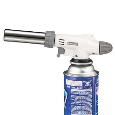 1300℃ Flame Gun Auto Ignition Burner Torch Lighter BBQ Cooking Soldering Flamethrower Outdoor Camping Butane Gas Spray Gun Heads