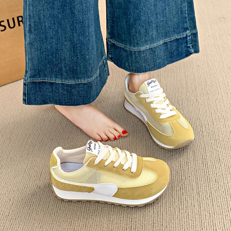 Fashion CRLAYDK Chunky Sneakers for Women Platform Tennis Fashion Summer Shoes Mesh Breathable Casual Lace Up Walking Sports Trainers