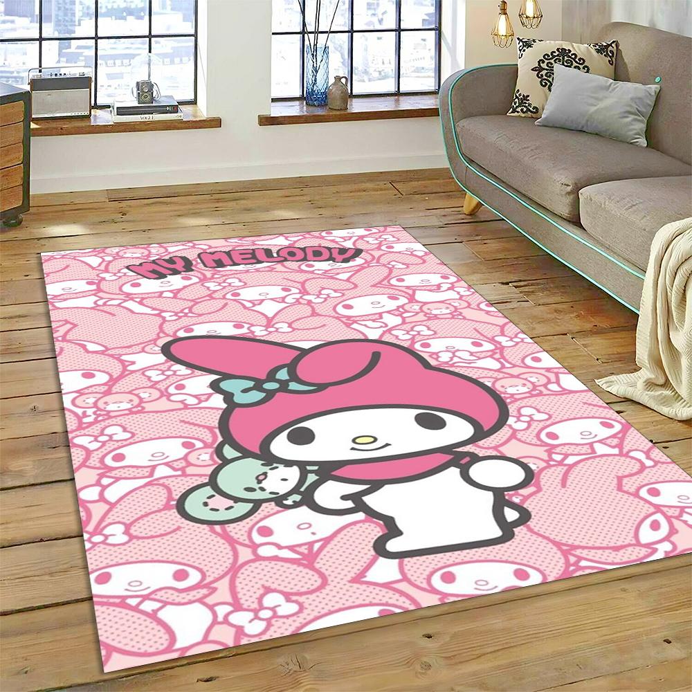 27 Style Cartoon Melody Melo Kawaii Sanrio Carpet Rug for Bedroom Living Room Home Sofa Decoration,kids Large Decor Floor Mat HD