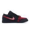 Jordan Air Jordan 1 Border Blaze Leather Low top Vintage Basketball Shoes Men's Black Red 553558-093(Team519-)