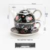 Mother-Child Ceramic Tea Set: Upgraded Pot & Cup with Floral Design