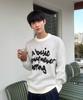 BLOND9 Slogan Round Knit Sweater_White (Type A)