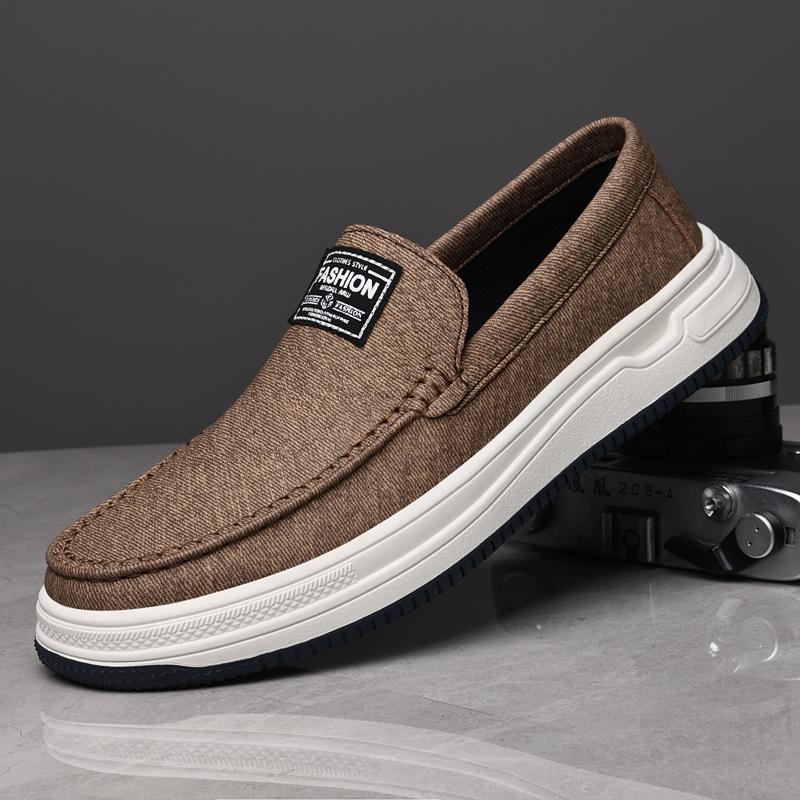 Genuine Leather Mens Loafers Fashion Handmade Moccasins Solid Color Slip on Flats Ultra-light Oled Man Boat Shoes Driving Shoes