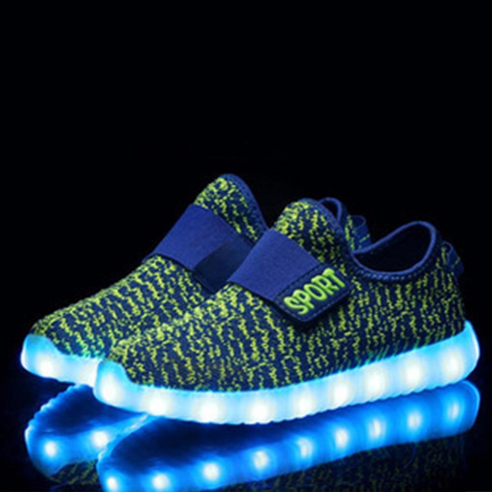 Children Boys Girls Sports LED Light Up Canvas Sneakers Luminous Shoes