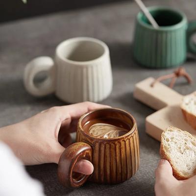 250ml hrubá keramika kávový hrnek severské retro ručně vyrobené keramické hrnky osobnostní šálek vody na čaj vytáhnout květinové latte snídaňové hrnky
