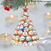Christmas Tree Ornament Stacking Chicken/Coffee/Tennis Ball Christmas Ornament 2D Acrylic Hanging Decoration for Holiday Home Decor